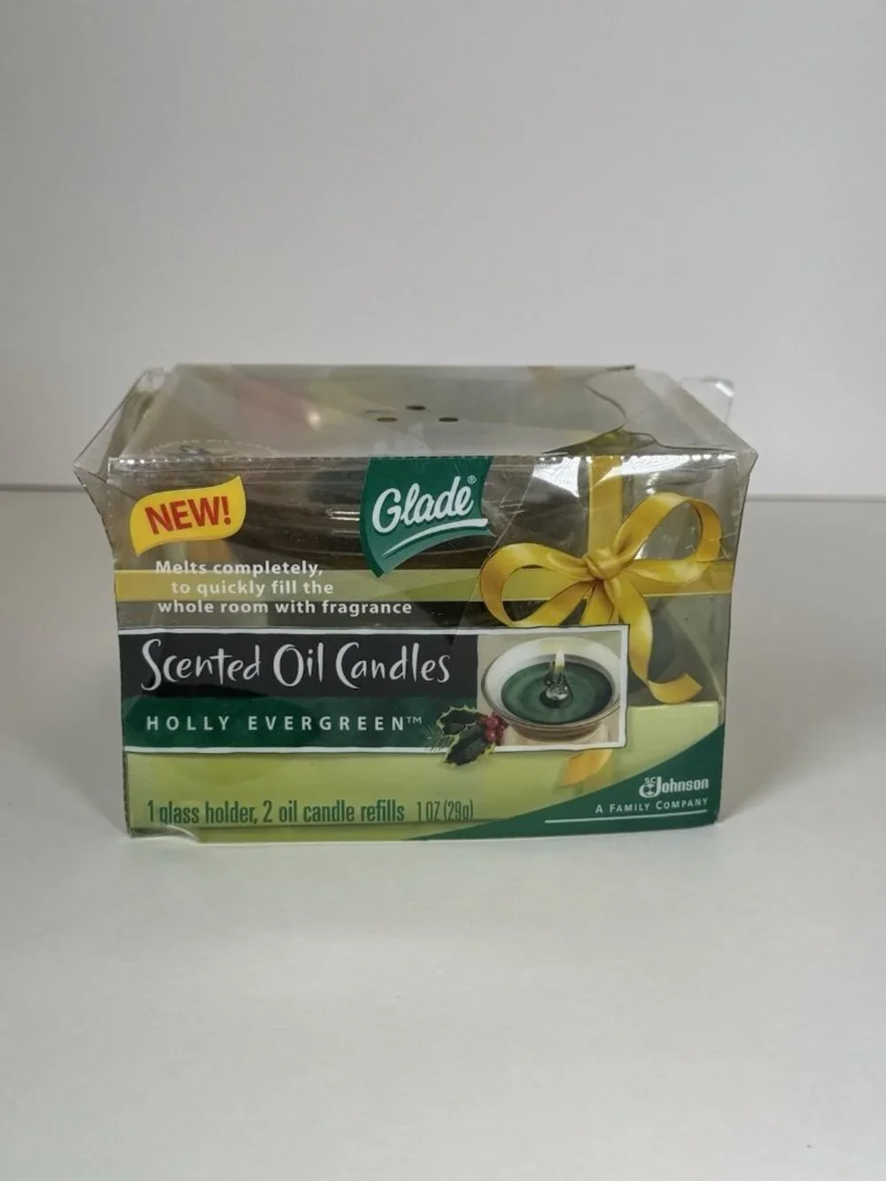Glade Scented Oil Candle Holly Evergreen New Old Stock Discontinued Y2K 2000s